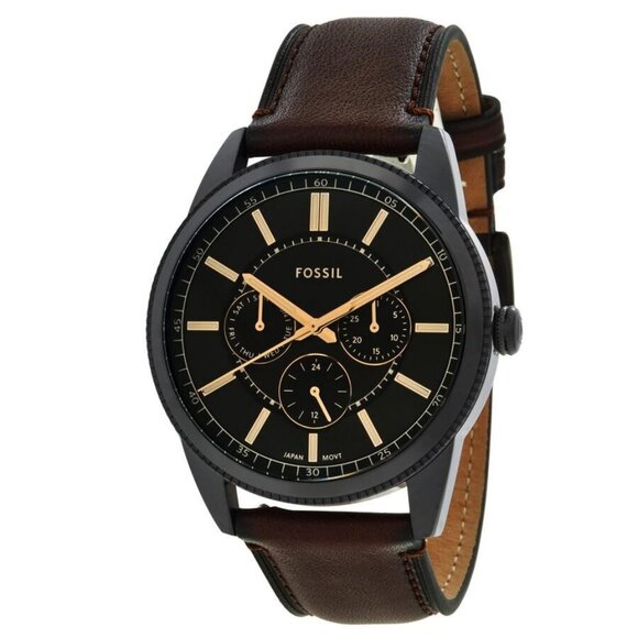 NWT Authentic Fossil Pearson Multifunction Quartz Black Dial Men's Watch - Picture 1 of 3